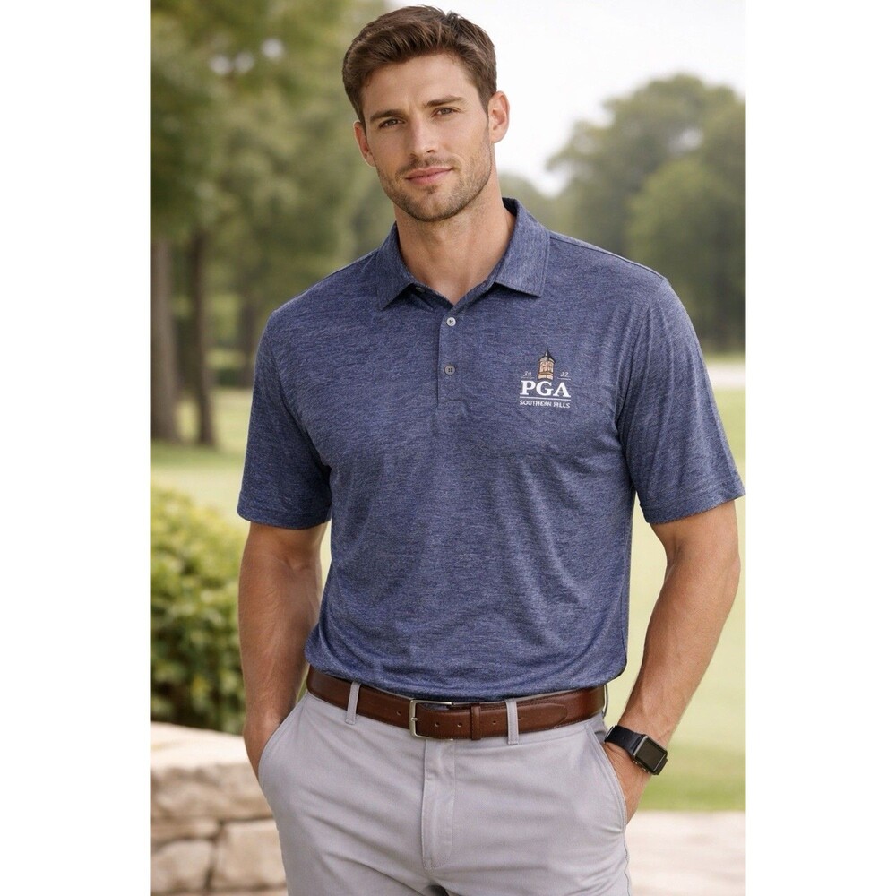 Vineyard Vines PGA Southern Hills 2022 Golf Tournament Blue Polo Shirt Mens XXL